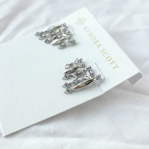 Quinn Silver Ear Climber Earrings NEW - Picture 2 of 3